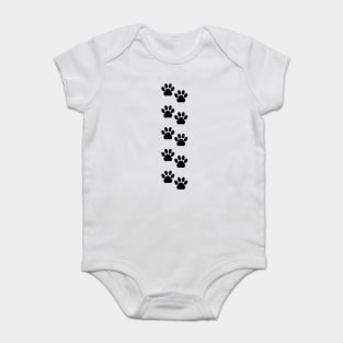 Dog Paws, Puppy Paws, Animal Paws, Pet, Black Paws Baby Bodysuit